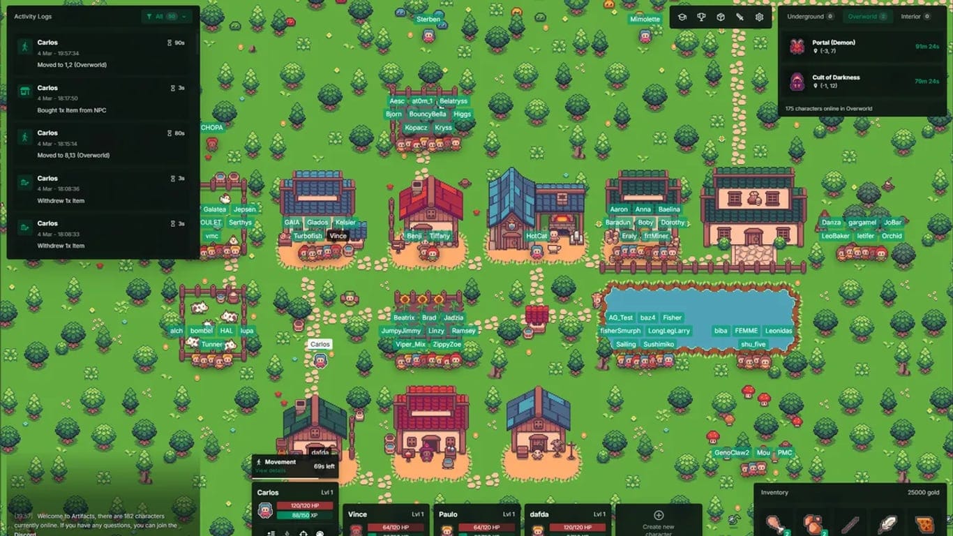 Artifacts MMO — api game programming game screenshot