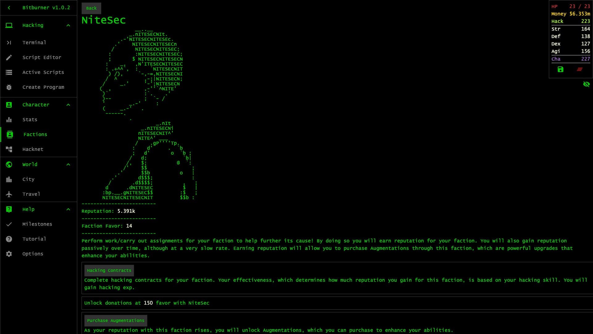 Bitburner — incremental programming game screenshot 6