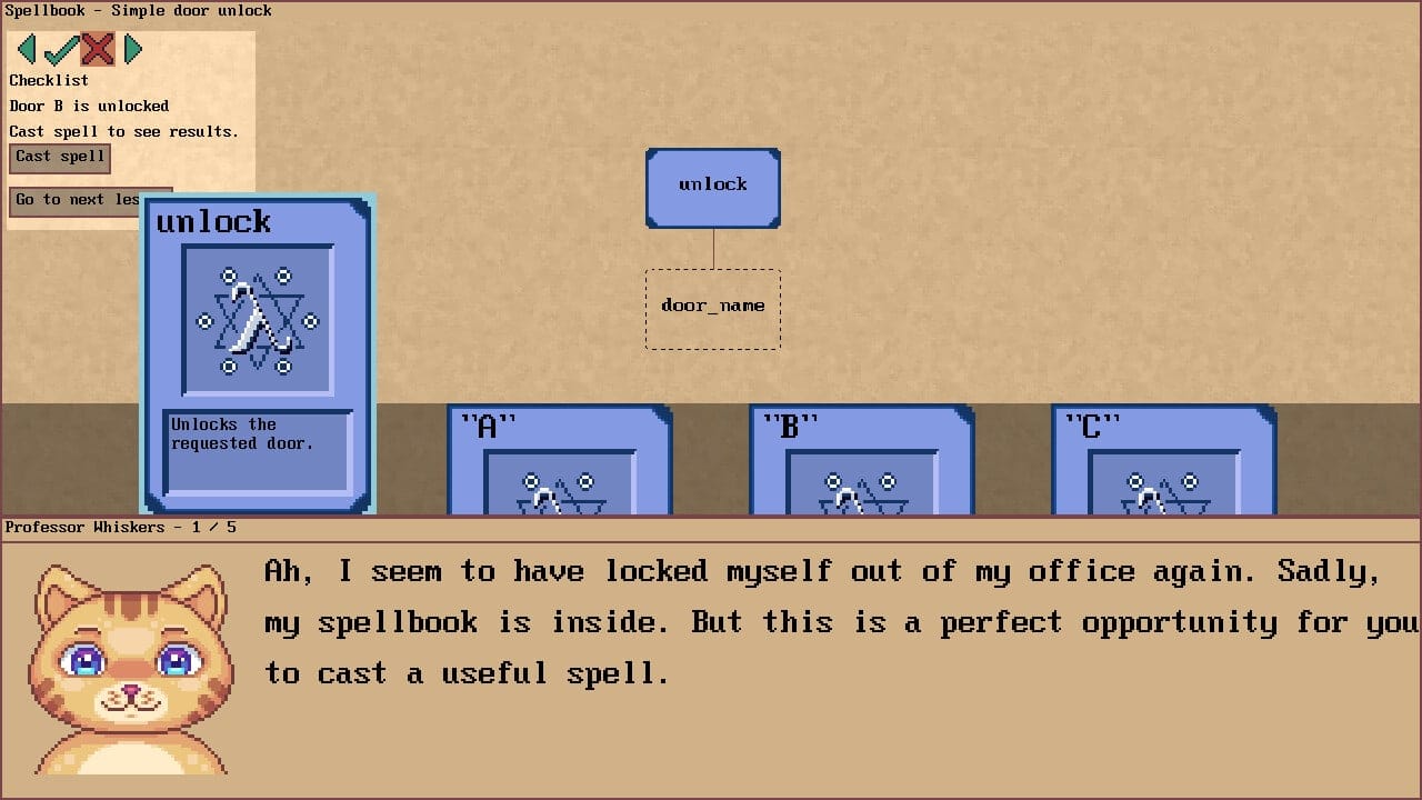 Lambda Spellcrafting Academy — visual puzzle programming game screenshot 1