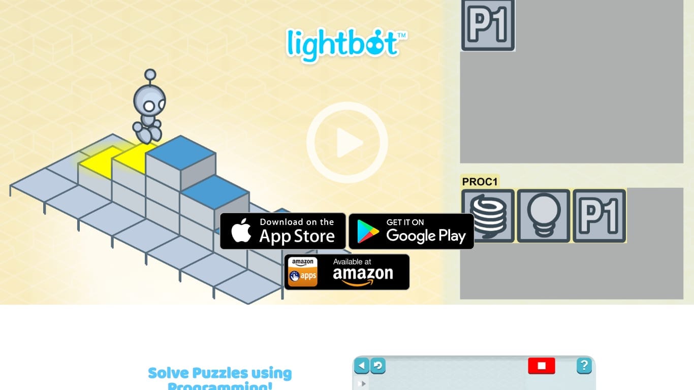 Lightbot — visual puzzle programming game screenshot