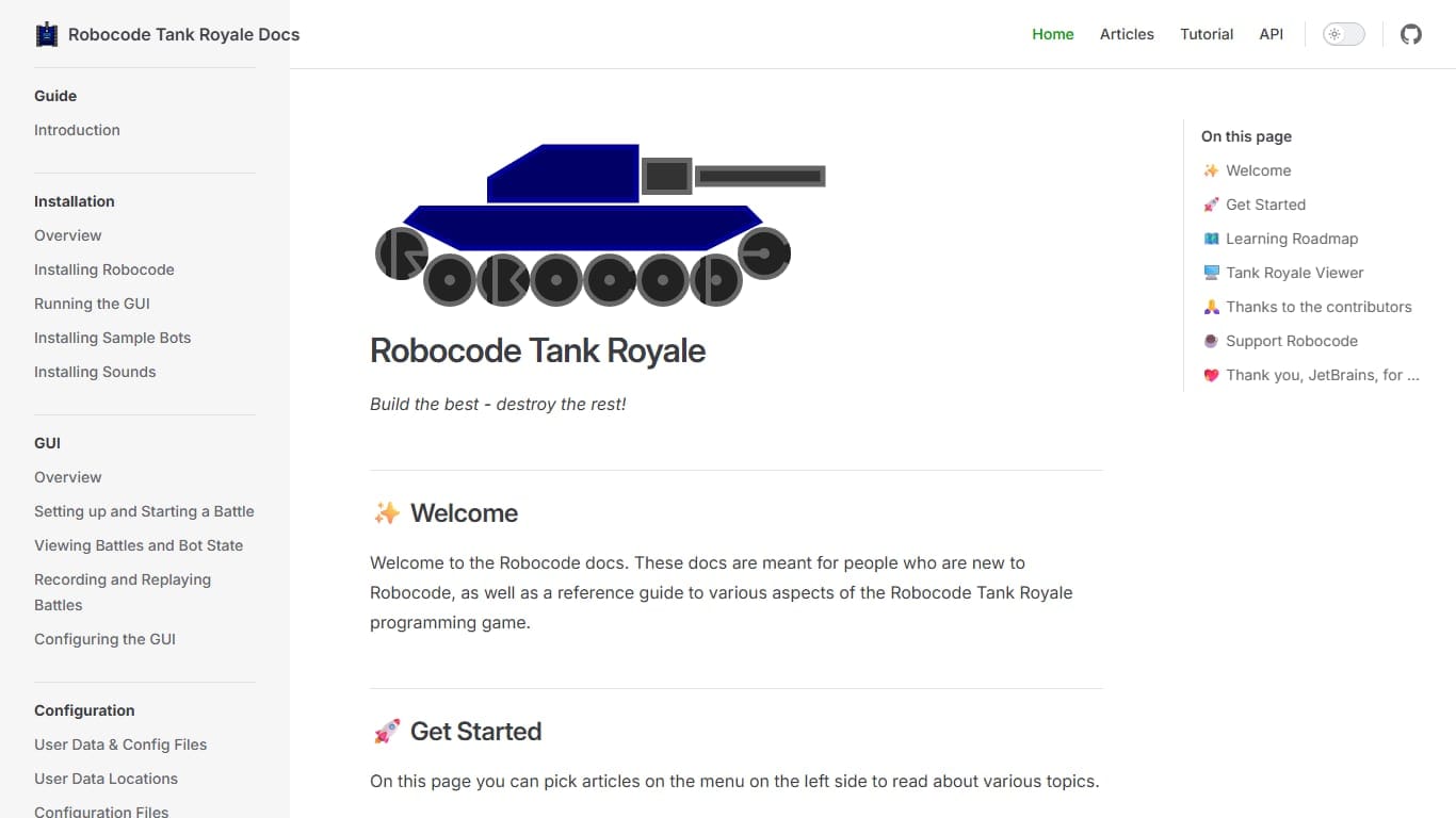 Robocode Tank Royale — bot arena programming game screenshot