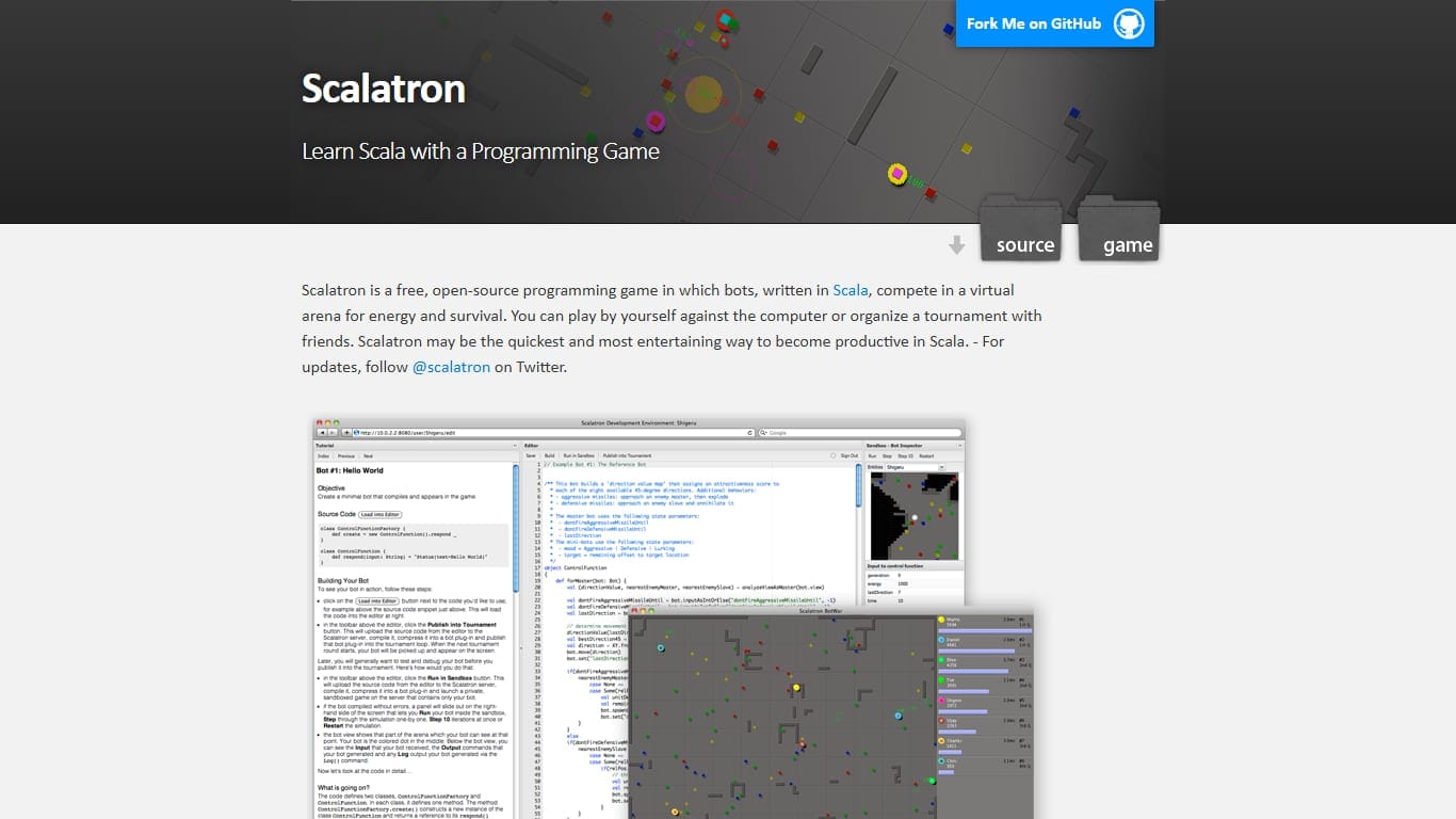 Scalatron — bot arena programming game screenshot