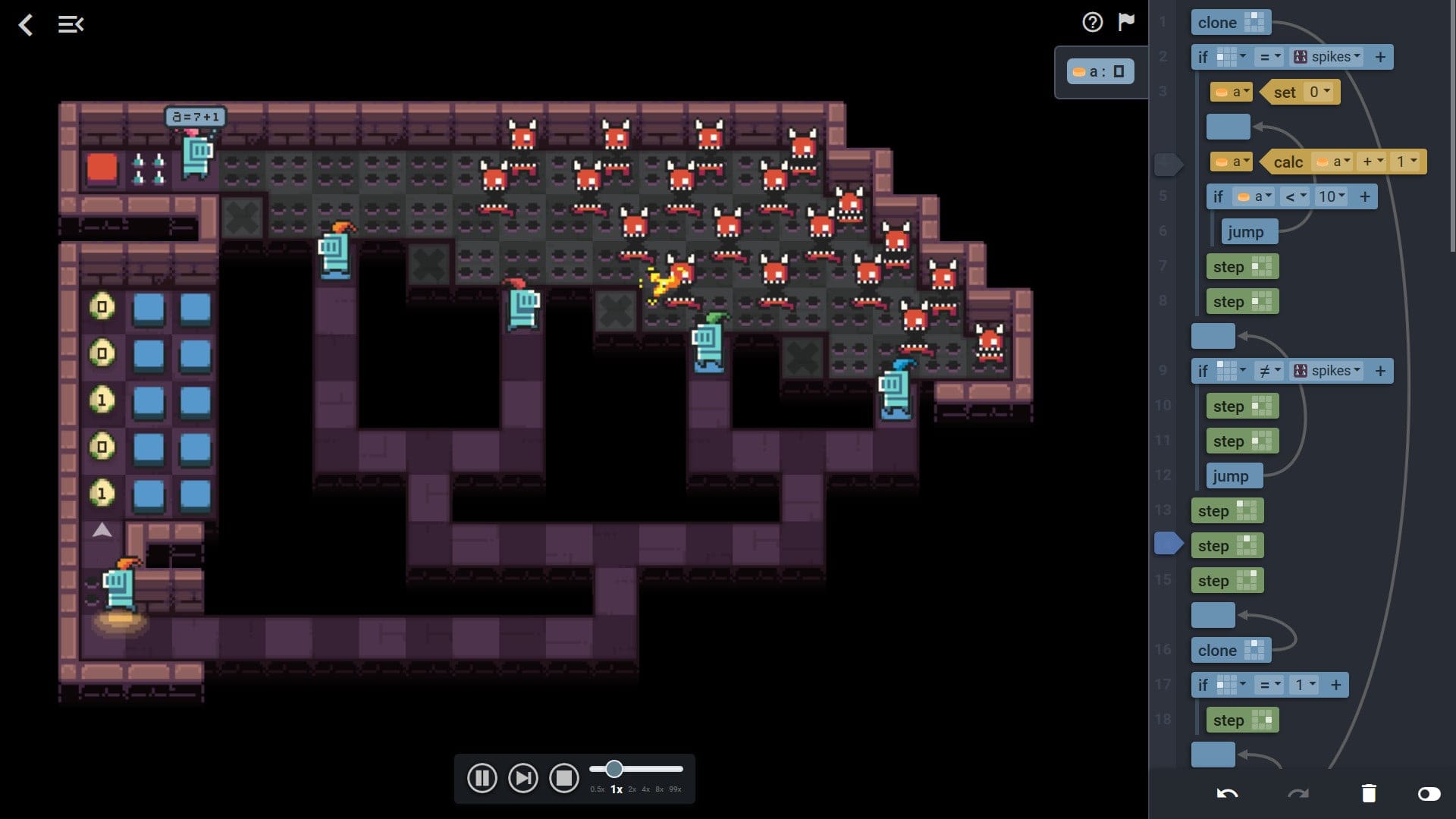 Selfless Heroes — visual puzzle programming game screenshot