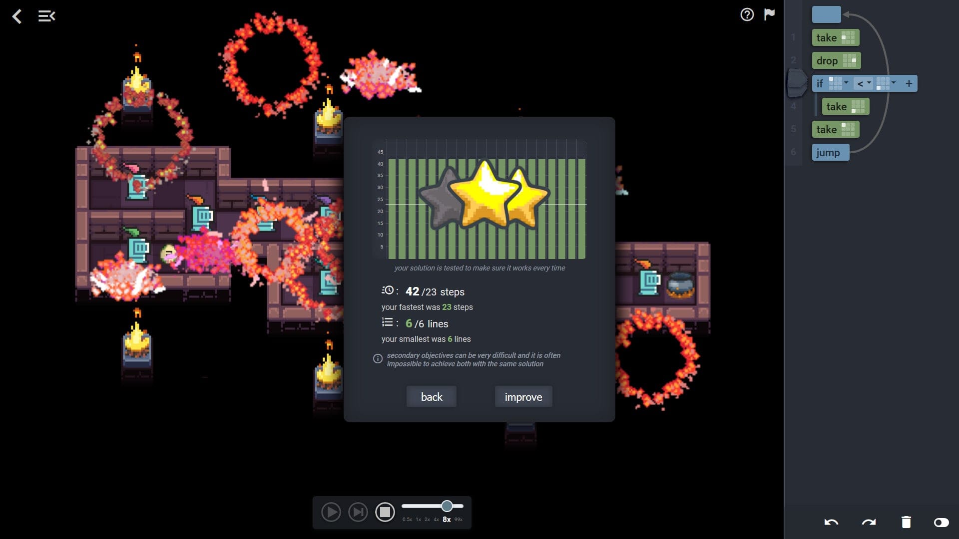 Selfless Heroes — visual puzzle programming game screenshot 5
