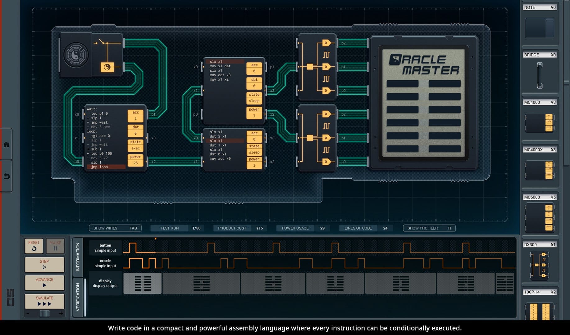 SHENZHEN I/O — circuit / hardware programming game screenshot 2