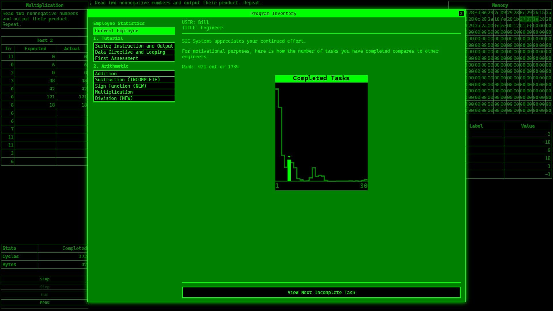 SIC-1 — assembly puzzle programming game screenshot 3