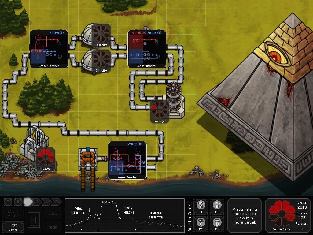SpaceChem — visual puzzle programming game screenshot