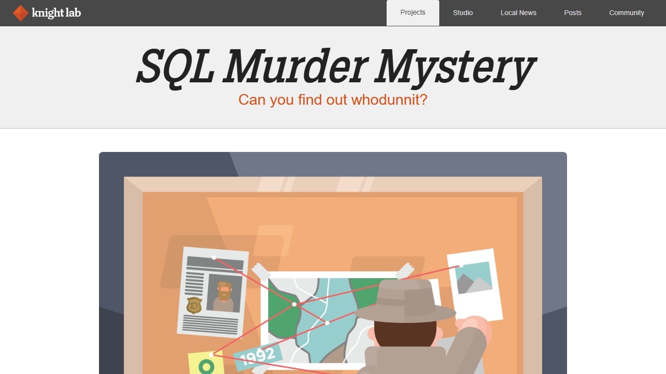 SQL Murder Mystery — code puzzles programming game screenshot 2
