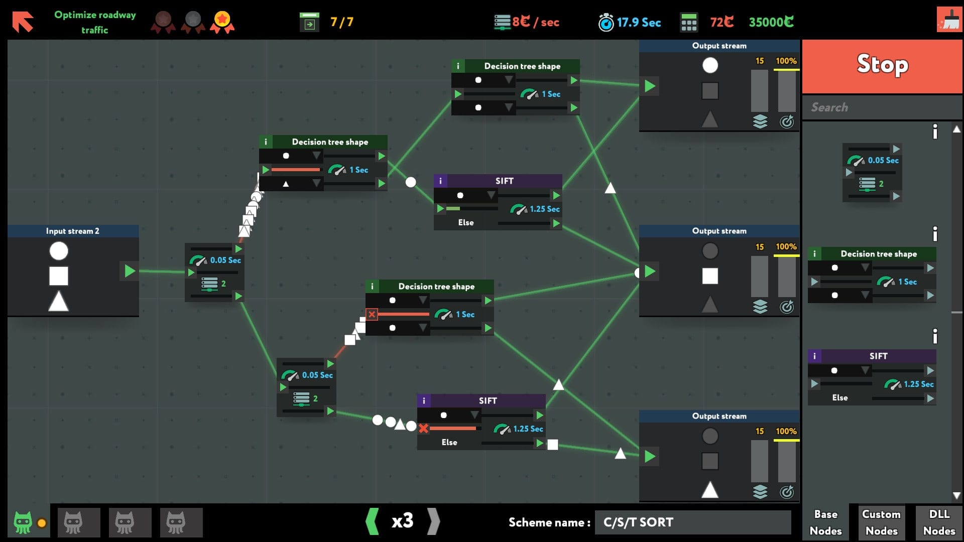 while True: learn() — visual puzzle programming game screenshot 2